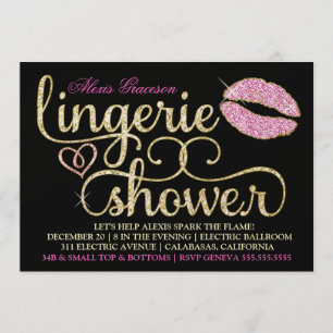 Convite 311 Glitzy Sparkle Bachelorette Blac Queijo Metál