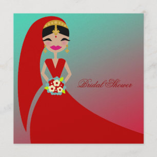 Convite 311-Indian Beauty  Sonho de Turquesa Chá de panel