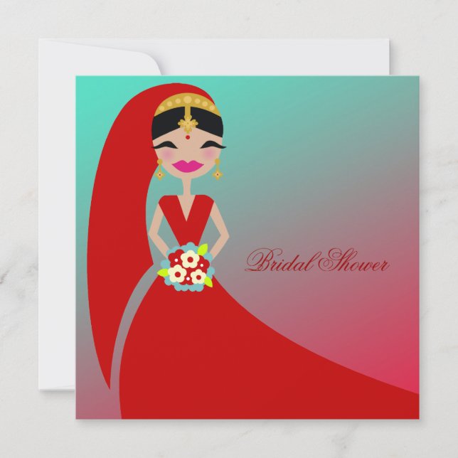 Convite 311-Indian Beauty| Sonho de Turquesa Chá de panela (Frente)