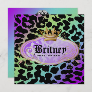 Convite 311 Leopardo Bodacioso Damask Ametist Rainbow