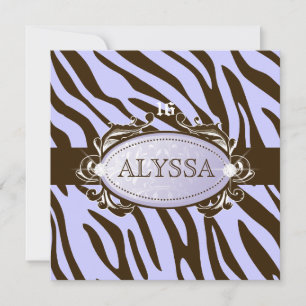 Convite 311-Lilac Brown Zebra Sweet 16