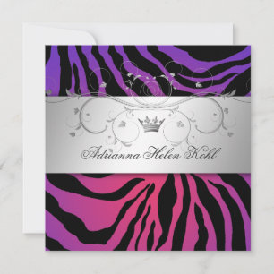 Convite 311-Lingerie de Zebra Radiante Divina Roxo Roxo