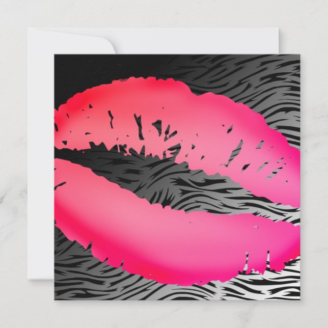 Convite 311-Lipstick beija a zebra anca de | (Frente)