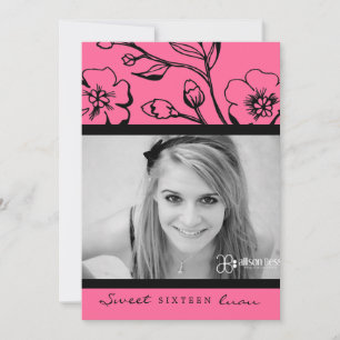 Convite 311-Lush Pink Sweet 16 ou Graduação