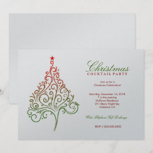 Convite 311-Magical Christmas Tree Invite SilverMetálico