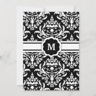 Convite 311-Marissa Monogramas Damask Black