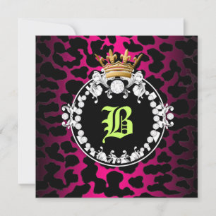 Convite 311 Medalhão Diamond Medallion Leopard Hot Pink L