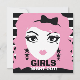 Convite 311 Meninas Punk Rosa Bonitas Noite Fora