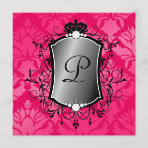 Convite 311 Ooh La Pink Damask Fabuloso 40