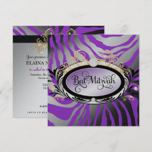 Convite 311 Papel Metálico Dourado opulento Zebra Roxo