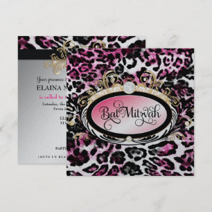 Convite 311 Papel Metálico Opulente Dourado Pink Leopard