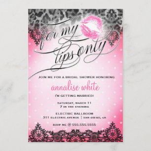 Convite 311 para meu chá de Bachelorette dos lábios
