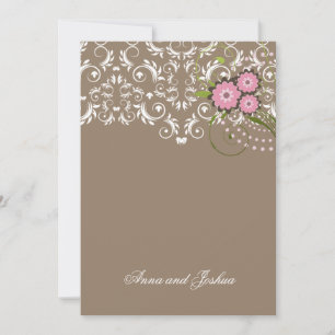 Convite 311-Pink areia floral do Flourish