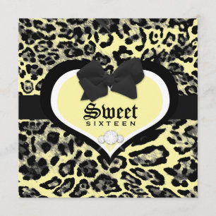 Convite 311 Selvagem no Heart Sweet Sixten Quinceanera