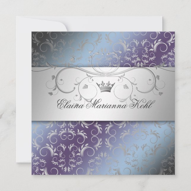 Convite 311-Silver Divine Hydrangea Sweet 16 (Frente)