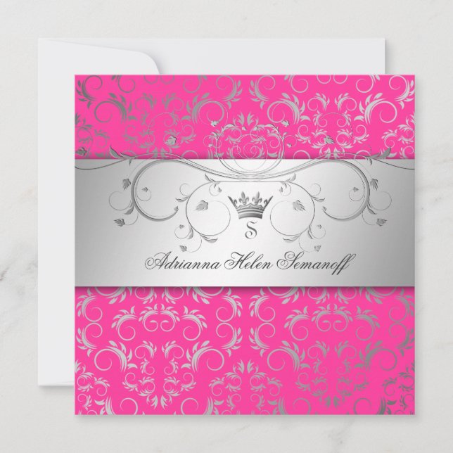 Convite 311-Silver Divine o rosa de Hott (Frente)