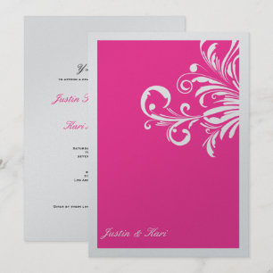 Convite 311-Swirls-Swanky-Hot Pink Metálico