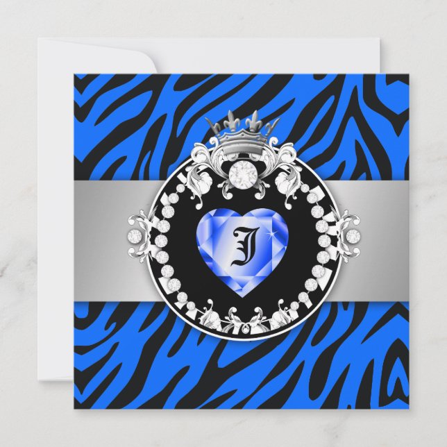 Convite 311 Zebra Tique Beija Rainha dos Corações Doce 16 (Frente)