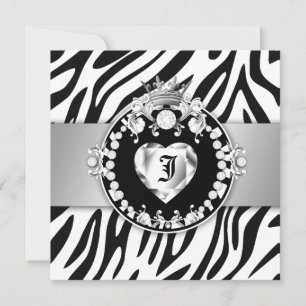 Convite 311 Zebra Tique Kiss Queen of Hearts Sweet16