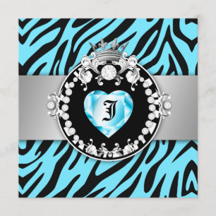 Convite 311 Zebra Tique Kiss Queen of Hearts Sweet16