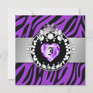 Convite 311 Zebra Tique Kiss Queen of Hearts Sweet16