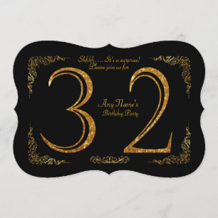 Convite 32º,Festa de aniversário 32º,excelente Gatsby,pret