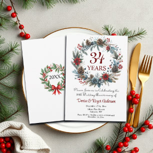 Convite 34.o aniversário de casamento inverno