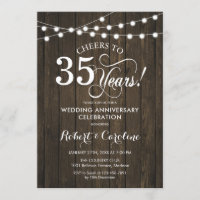 35º Aniversário de Casamento - Madeira Rústica