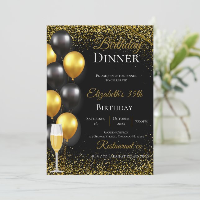 Convite 35th Birthday Party invitation (Em pé/Frente)