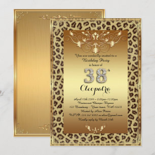 Convite 38º, Festa de aniversário 38º, ouro de Chita Real 