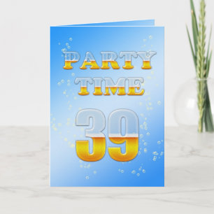 Convite 39th birthday party invitation with lots of beer