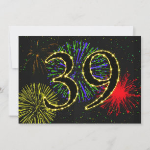 Convite 39th invitate da festa de aniversário
