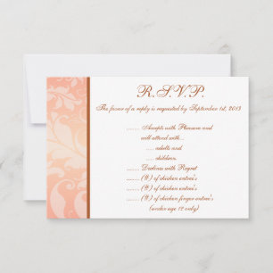 Convite 3.5 x 5 R.S.V.P Placa de resposta marrom Rosa a co