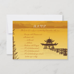 Convite 3,5 x 5 R.S.V.P Placa de resposta quente Sunset