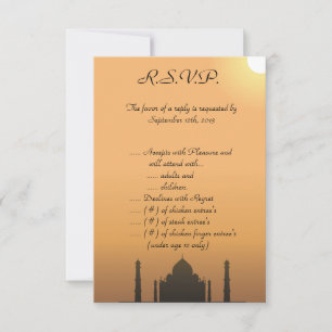 Convite 3,5 x 5 R.S.V.P Taj Mahal Sunset Oranger