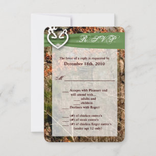 Convite 3,5x5 R.S.V.P. Card Deer Camo Doe Casal Buck