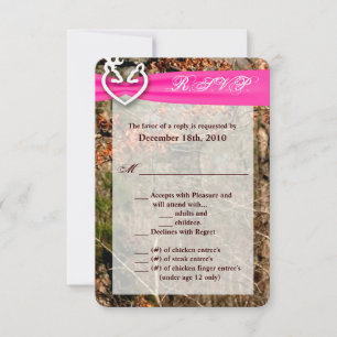 Convite 3,5x5 R.S.V.P. Card Deer Camo Doe Casal Buck