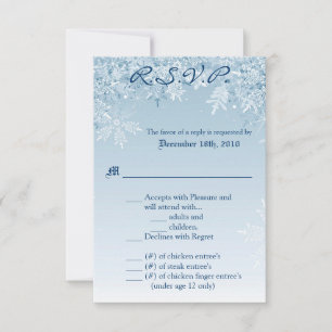 Convite 3,5x5 R.S.V.P. Flocos de neve de cristal de placa