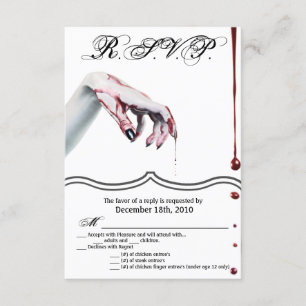 Convite 3,5x5 R.S.V.P. Gótico de vampiro de sangue de car