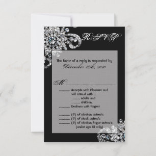 Convite 3,5x5 R.S.V.P. Placa de Colar de Jogo de Diamante