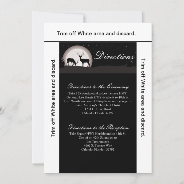 Convite 3,5x6 Caçadores de placas Moon Deer Buck Doe (Frente)