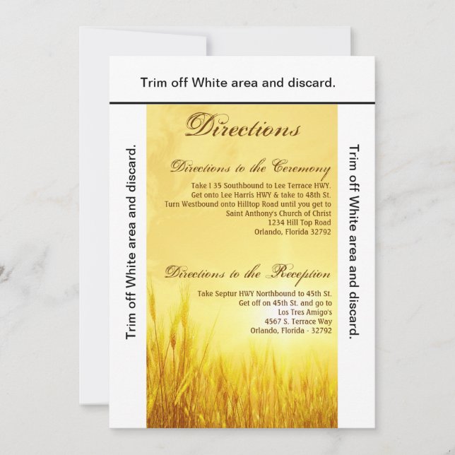 Convite 3.5x6 Cartas de direção Suspenso Trigo Surgido Paí (Frente)