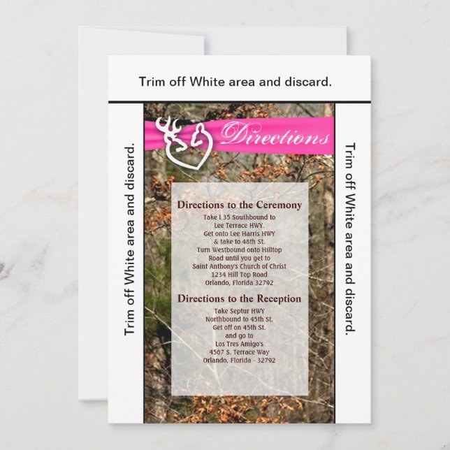 Convite 3,5x6 Direcionando o Casal do veado da placa Buck  (Frente)