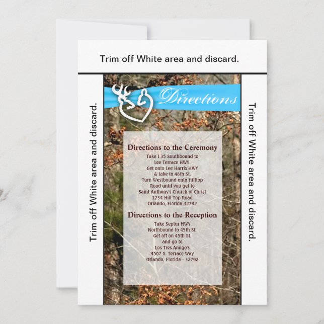 Convite 3,5x6 Direcionando o Casal do veado da placa Buck  (Frente)