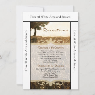 Convite 3,5x6 Direções Árvore da placa e Sunset Hill