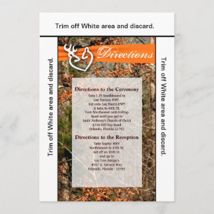 Convite 3.5x6 Direções Casal do veado da placa Buck Camo