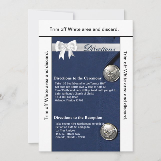 Convite 3,5x6 Direções da Placa Força Aérea Classe A Unifo (Frente)