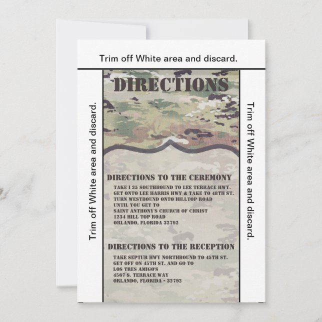 Convite 3,5x6 Direções Exército Aéreo da Força Aérea OCP C (Frente)