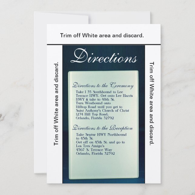 Convite 3.5x6 Direções Fosco Vidro Espelho Moderno da Plac (Frente)