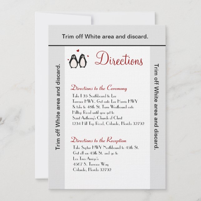 Convite 3,5x6 Direções Golpe de Pinguim (Frente)